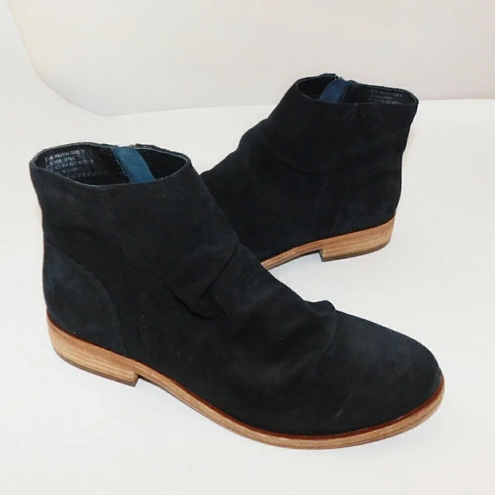 KORK-Ease Giba Ruched Black Suede Bootie‎ women’s 6 M